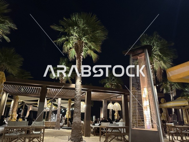 A heated beach with winter vibes, Solt Al-Bahr is a family-friendly recreational and beach destination located on the Corniche Road in Al Khobar, Saudi Arabia. Additional renovations and developments are set for January 3, 2026, featuring a sandy beach with umbrellas and palm trees.