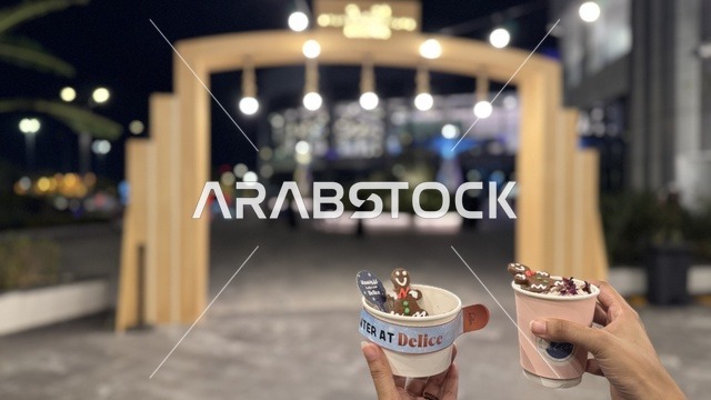 An event called "Luqma" in the city of Jeddah in January 2026, featuring traditional Hijazi sweets and baked goods, a luxurious tasting experience in the Kingdom of Saudi Arabia, a family-friendly and popular atmosphere, tasting the flavor of traditional local cuisine.