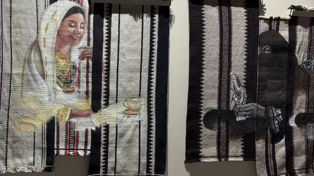 A complete visual experience, a joint art exhibition, performing and musical arts reflecting cultural and civilizational exchange, an event between two cultures (Saudi Arabia and China) at the Al-Malfa Hall in the Misk City in Riyadh on December 24, 2025, the Chinese street experience, a joint art exhibition, live artistic performances.