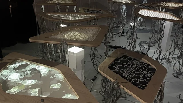 A complete visual experience, a joint art exhibition, performing and musical arts reflecting cultural and civilizational exchange, an event between two cultures (Saudi Arabia and China) at the Al-Malfa Hall in the Misk City in Riyadh on December 24, 2025, the Chinese street experience, a joint art exhibition, live artistic performances.