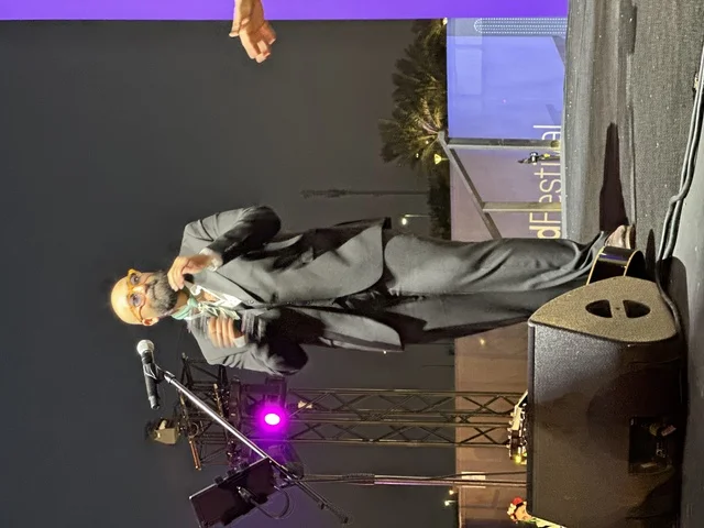 A musical performance and Mexican folk dance at a food festival in the outdoor gardens of Ithra in Dhahran, Eastern Province, Saudi Arabia, on December 28, 2025. Enjoyable outdoor sessions, a global food experience, international and local restaurants, and a family-friendly and entertaining atmosphere.