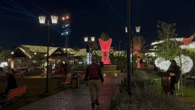 Seasonal events and entertainment experiences, The Groves in the Al-Rafiah neighborhood of Riyadh in 2026, Saudi Arabia, is a modern open entertainment destination, featuring green spaces and outdoor walkways, diverse restaurants and cafes, and an upscale family atmosphere that combines relaxation and social life.