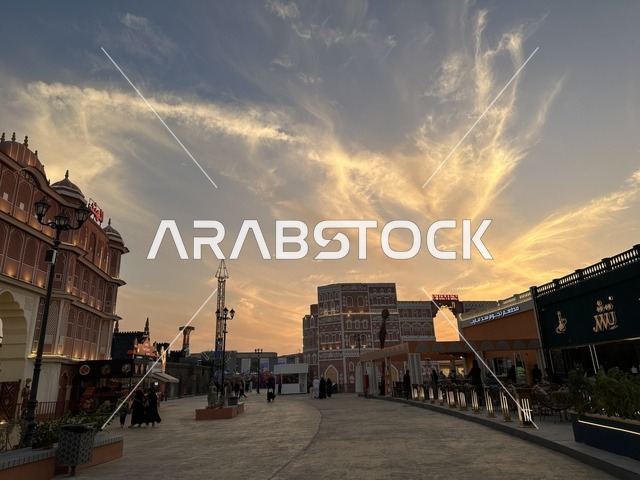 An enjoyable entertainment experience, get to know the cultures of different countries, a place to spend quality time with family, a seasonal entertainment and cultural destination, the Indian pavilion in the Global City January 2026 on the shores of the Arabian Gulf and Lake Sehat in the Eastern Province of Dammam.