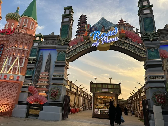 The Russian Pavilion in the Global City, January 2026, on the shores of the Arabian Gulf and Lake Sehat in the Eastern Province of Dammam, a famous entertainment landmark in the Kingdom of Saudi Arabia, where you can learn about the different cultures of the country, a place to spend enjoyable time with family, a seasonal entertainment and cultural destination.