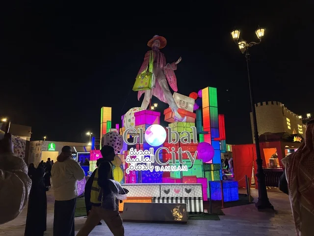 Activating tourism and economic movement, a tourist and entertainment attraction, the global city January 2026 on the shores of the Arabian Gulf and Lake Sehat in the Eastern Province of Dammam, experience the different cultures of the country, a place to spend enjoyable time with family.