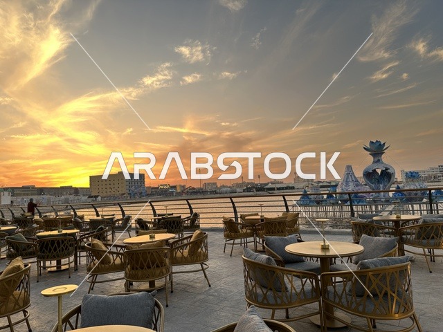 A quiet session by the sea, experiencing the different cultures of the country, a tourist and entertainment attraction, stimulating tourism and economic activity, the global city January 2026 on the shores of the Arabian Gulf and Lake Sehat in the Eastern Province of Dammam, a place to spend enjoyable time with family.