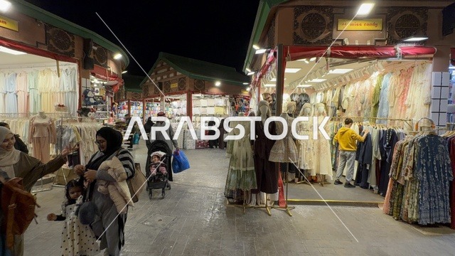 A market for selling traditional clothing, learn about the cultures of different countries, a tourist and entertainment attraction, stimulating tourism and economic activity, the global city January 2026 on the shores of the Arabian Gulf and Lake Sehat in the Eastern Province of Dammam, a place to spend enjoyable time with family.