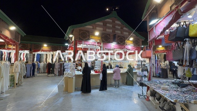 A market for selling traditional clothing, learn about the cultures of different countries, a tourist and entertainment attraction, stimulating tourism and economic activity, the global city January 2026 on the shores of the Arabian Gulf and Lake Sehat in the Eastern Province of Dammam, a place to spend enjoyable time with family.