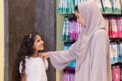 Saudi Mother and Daughter Shopping for Clothes