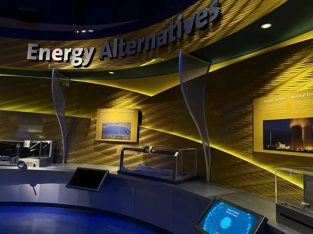 The Energy Alternatives section at the Energy Exhibition at the King Abdulaziz Center for World Culture (Ithra) in Dhahran, Eastern Province, Saudi Arabia, on January 19, 2026, is an interactive event that highlights energy sources and modern technologies, featuring educational exhibits and innovative scientific experiments, informative content that connects sustainability and innovation, and inspiring cultural atmospheres suitable for all categories.