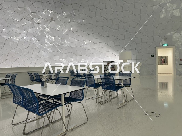 A quiet and comfortable environment for reading and studying, a cultural beacon and famous tourist attractions, a place for readers and lovers of knowledge, books, and learning, the largest public library in Saudi Arabia, October 5, 2025, King Abdulaziz Center for World Culture (Ithra) in Dhahran, Saudi Arabia.