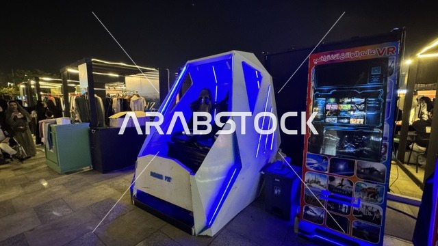 Virtual reality simulation games, Takwa event in Jeddah, Saudi Arabia on January 17, 2026, a winter experience that combines entertainment, shopping, and dining, the event includes a live music show and roaming performance teams, dedicated to all family members.