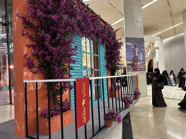 European architectural style at the Spain Street event at the King Abdulaziz Center for World Culture "Ithra" in Dhahran, Eastern Province, Saudi Arabia, on October 11, 2025. A cultural and entertainment experience featuring live musical and artistic performances, flamenco dances, interactive activities, Spanish-themed restaurants and cafes, family and children-friendly activities, and a vibrant festive atmosphere.