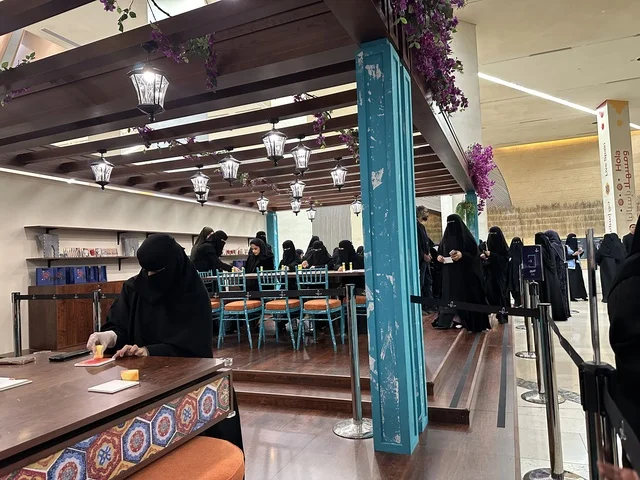 Interactive activities for families and children at the Spain Street event at the King Abdulaziz Center for World Culture "Ithra" in Dhahran, Eastern Province, Saudi Arabia, on October 11, 2025. A cultural and entertainment experience, live musical and artistic performances, flamenco dances, Spanish-themed restaurants and cafes, and a vibrant festive atmosphere.