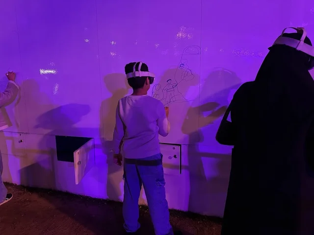 Interactive activities for families and children at the Spain Street event at the King Abdulaziz Center for World Culture "Ithra" in Dhahran, Eastern Province, Saudi Arabia, on October 11, 2025. A cultural and entertainment experience, live musical and artistic performances, flamenco dances, Spanish-themed restaurants and cafes, and a vibrant festive atmosphere.