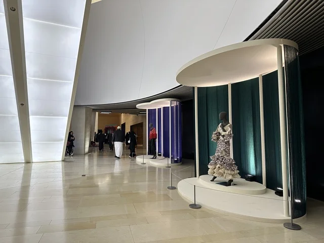 Spanish-themed fashion at the Spain Street event at the King Abdulaziz Center for World Culture "Ithra" in Dhahran, Eastern Province, Saudi Arabia, on October 11, 2025, a cultural and entertainment experience, live musical and artistic performances, flamenco dances, interactive activities for families and children, various restaurants and cafes, and a vibrant festive atmosphere.