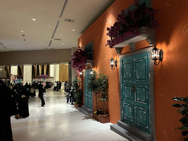 European architectural style at the Spain Street event at the King Abdulaziz Center for World Culture "Ithra" in Dhahran, Eastern Province, Saudi Arabia, on October 11, 2025. A cultural and entertainment experience featuring live musical and artistic performances, flamenco dances, interactive activities, Spanish-themed restaurants and cafes, family and children-friendly activities, and a vibrant festive atmosphere.