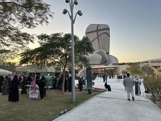 The outdoor plaza of the King Abdulaziz Center for World Culture, the Spain Street event at the "Ithra" Center in Dhahran, Eastern Province, Saudi Arabia, on October 11, 2025, is a cultural and entertainment experience featuring flamenco dances and interactive activities, family and children-friendly activities, Spanish-themed restaurants and cafes, and a vibrant festive atmosphere.