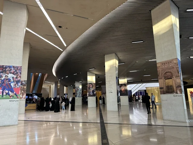 A cultural and entertainment experience at the Spain Street event at the King Abdulaziz Center for World Culture "Ithra" in Dhahran, Eastern Province, Saudi Arabia, on October 11, 2025, featuring live musical and artistic performances, interactive activities for families and children, flamenco dances, Spanish-themed restaurants and cafes, and a vibrant festive atmosphere.