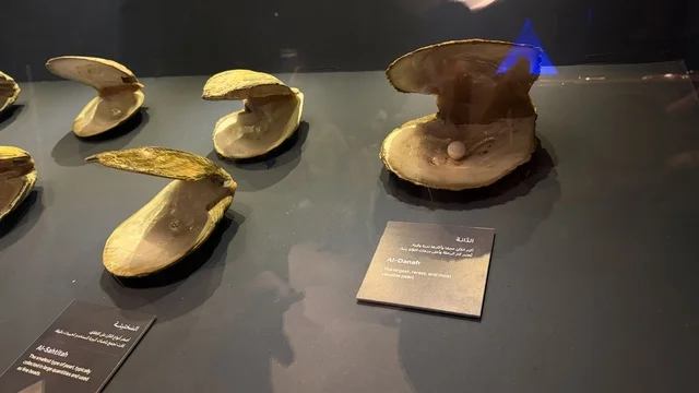 An open pearl oyster, exhibitions of traditional shipbuilding stages and the tools and materials used, the wooden ships festival on the Al-Hamra beach in Jeddah, Saudi Arabia from January 12 to 16, 2026, maritime heritage, interactive activities, and cultural performances.