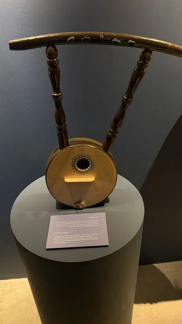 Musical instruments at the festival, displays of the stages of traditional shipbuilding and the tools and materials used, the Wooden Ships Festival on the Al-Hamra Beach in Jeddah, Saudi Arabia from January 12 to 16, 2026, maritime heritage, interactive activities, and cultural performances.