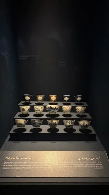 A collection of Chinese porcelain cups, the Wooden Ships Festival on the Al-Hamra Beach in Jeddah, Saudi Arabia from January 12 to 16, 2026, maritime heritage, interactive activities and cultural performances, displays of traditional shipbuilding stages and the tools and materials used.