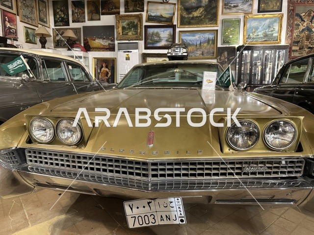 The classic cars section at the Al-Falwah and Al-Jawhara Museum in the Al-Nuzha neighborhood of Dammam, Eastern Province, Saudi Arabia, on February 21, 2018, is a distinctive educational and tourist destination, documenting handicrafts and Saudi identity, with halls showcasing Saudi heritage, Islamic art, rare collectibles, and a cultural heritage site displaying the history of traditional clothing and jewelry.