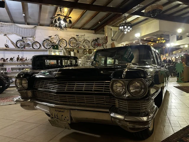 The classic cars section at the Al-Falwah and Al-Jawhara Museum in the Al-Nuzha neighborhood of Dammam, Eastern Province, Saudi Arabia, on February 21, 2018, is a distinctive educational and tourist destination, documenting handicrafts and Saudi identity, with halls showcasing Saudi heritage, Islamic art, rare collectibles, and a cultural heritage site displaying the history of traditional clothing and jewelry.