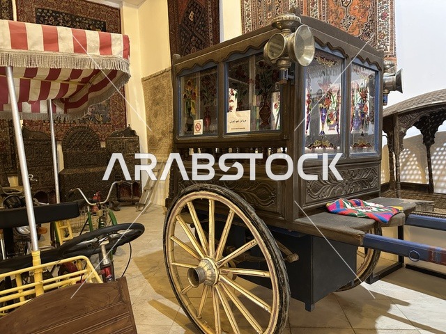 The Saudi heritage at the Al-Falwah and Al-Jawhara Museum in the Al-Nuzha neighborhood of Dammam, Eastern Province, Kingdom of Saudi Arabia, on February 21, 2018, is a distinctive educational and tourist destination, documenting handicrafts and Saudi identity. It is a heritage and cultural landmark showcasing the history of traditional clothing and jewelry, as well as Islamic art.