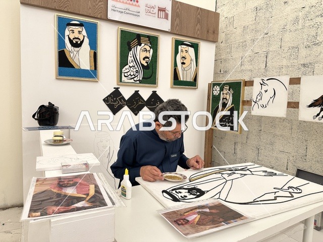 فن الخرز والكريستال في فعالية حياة زمان في أسواق الحياة بلازا في مدينة الدمام بالمنطقة الشرقية 9 يناير 2026 ، محاكاة تفاصيل الحياة القديمة ونمط حياة الأجداد، فعالية تراثية في فصل الشتاء