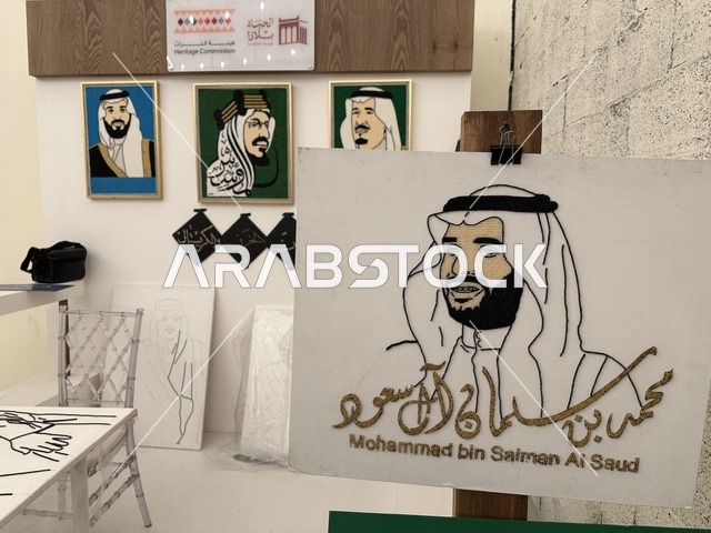 صورة ملوك المملكة العربية السعودية في فعالية حياة زمان في أسواق الحياة بلازا في مدينة الدمام بالمنطقة الشرقية 9 يناير 2026 ، فعالية تراثية في فصل الشتاء، محاكاة تفاصيل الحياة القديمة ونمط حياة الأجداد