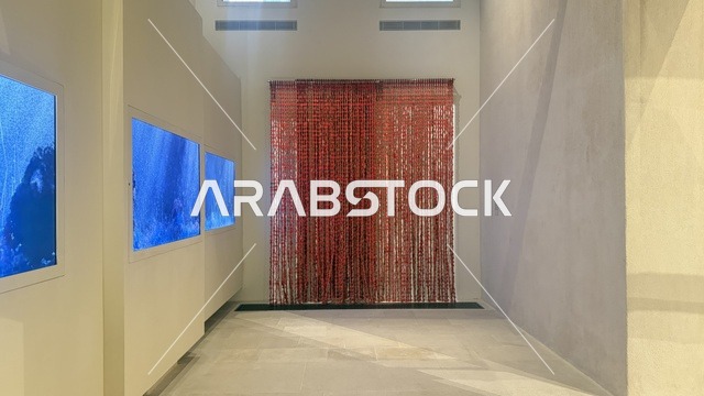 لوحة لقاع البحر في متحف البحر الأحمر في جدة في مبنى باب البنط التاريخي بجدة التاريخية 17  يناير 2026 ، معلم ثقافي حديث ، استكشاف تاريخ المنطقة، عرض مقتنيات نادرة تحكي قصة البحر الأحمر التاريخية