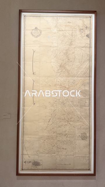 A rare archaeological manuscript, exploring the history of the region, the Red Sea Museum in Jeddah in the historic Bab Al-Bont building in historic Jeddah on January 17, 2026, a modern cultural landmark, showcasing rare artifacts that tell the historical story of the Red Sea.