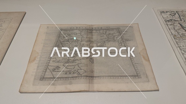 A rare archaeological manuscript, exploring the history of the region, the Red Sea Museum in Jeddah in the historic Bab Al-Bont building in historic Jeddah on January 17, 2026, a modern cultural landmark, showcasing rare artifacts that tell the historical story of the Red Sea.