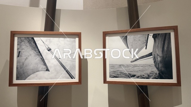 An exhibition of rare old photographs of maritime navigation at the Red Sea Museum in Jeddah, in the historic Bab Al-Bont building in historic Jeddah, on January 17, 2026. A modern cultural landmark, showcasing rare artifacts that tell the historical story of the Red Sea, exploring the history of the region.
