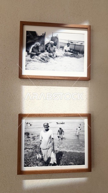 An exhibition of rare old photographs of maritime navigation at the Red Sea Museum in Jeddah, in the historic Bab Al-Bont building in historic Jeddah, on January 17, 2026. A modern cultural landmark, showcasing rare artifacts that tell the historical story of the Red Sea, exploring the history of the region.