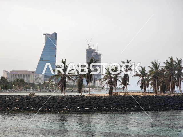الواجهة البحرية في مدينة جدة بالمملكة العربية السعودية ، كورنيش جدة, المعالم السياحية المشهورة ، الابراج وناطحات السحاب في الرياض
