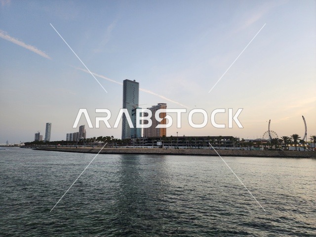 الواجهة البحرية في مدينة جدة بالمملكة العربية السعودية ، كورنيش جدة, المعالم السياحية المشهورة ، الابراج وناطحات السحاب في الرياض