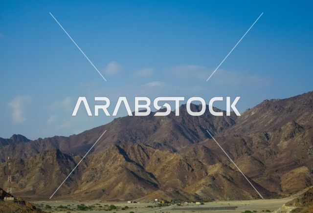 The mountains of Hatta tourist city in the Emirate of Dubai, United Arab Emirates, the mountainous highlands, the backdrop of mountainous nature, tourism in the UAE, Hatta mountains.