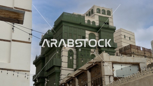المباني الأثرية في البلد التاريخي بجدة في المملكة العربية السعودية، حواري البلد التاريخي في جدة، التصميم المعماري العربي القديم، المباني الأثرية، المعالم التاريخية في جدة، السياحة في السعودية