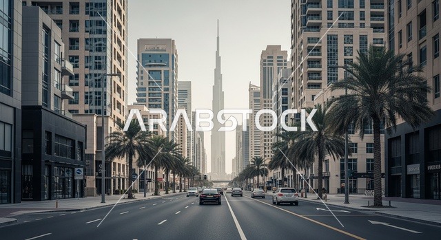 الطرق والشوارع الاسفلتية المعبدة في مدينة دبي, الفن الهندسي المعماري للمباني والمنشآت على الطراز الحديث, الابراج وناطحات السحاب، المعالم والأماكن السياحية المشهورة في الإمارات العربية المتحدة, حركة مرور السيارات في شوارع دبي