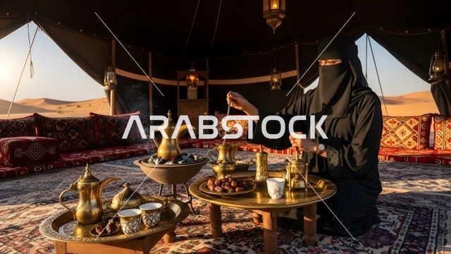 امرأة عربية خليجية سعودية مسلمة منقبة ترتدي العباءة السوداء تتسوق  داخل سوق المدينة القديمة، أزقة تاريخية نابضة بالحياة، محال تقليدية وأسواق شعبية، مشهد يومي يعكس الطابع التراثي والثقافي للمدن القديمة في العالم العربي.