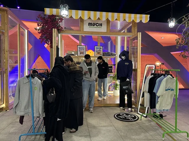 A local store and brand at the Spain Street event at the King Abdulaziz Center for World Culture "Ithra" in Dhahran, Eastern Province, Saudi Arabia, on October 11, 2025, featuring live musical and artistic performances, interactive activities for families and children, flamenco dances, Spanish-themed restaurants and cafes, and a vibrant festive atmosphere.