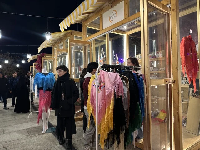 A local store and brand at the Spain Street event at the King Abdulaziz Center for World Culture "Ithra" in Dhahran, Eastern Province, Saudi Arabia, on October 11, 2025, featuring live musical and artistic performances, interactive activities for families and children, flamenco dances, Spanish-themed restaurants and cafes, and a vibrant festive atmosphere.