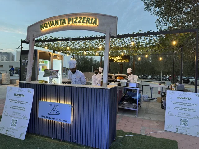 A mobile restaurant at a gaming event at King Fahd University of Petroleum and Minerals in Dhahran, Eastern Province, Saudi Arabia, on January 30, 2026, featuring electronic gaming events and competitions on campus, student interaction and youth attendance, the use of modern technologies and gaming platforms, an educational and entertaining environment that combines innovation and entertainment, and the development of thinking and teamwork skills.
