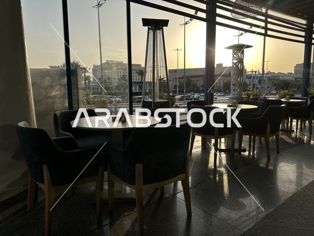 A classy café in the Shore Mall in Dammam, Eastern Province, Saudi Arabia, is a complete commercial and entertainment center, featuring diverse restaurants and cafes, recreational areas for children and families, seasonal events and marketing activities, local and international stores and brands, and a family-friendly atmosphere for all age groups.