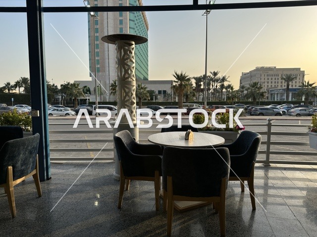 A classy café in the Shore Mall in Dammam, Eastern Province, Saudi Arabia, is a complete commercial and entertainment center, featuring diverse restaurants and cafes, recreational areas for children and families, seasonal events and marketing activities, local and international stores and brands, and a family-friendly atmosphere for all age groups.