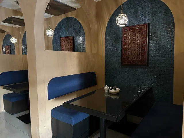 A classy café in the Shore Mall in Dammam, Eastern Province, Saudi Arabia, is a complete commercial and entertainment center, featuring diverse restaurants and cafes, recreational areas for children and families, seasonal events and marketing activities, local and international stores and brands, and a family-friendly atmosphere for all age groups.