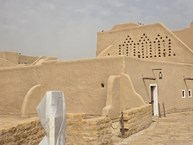 The homeland of the ancestors and a vital source of cultural identity, the history of the First Saudi State, the ancient walls of Diriyah in the city of Riyadh in the Kingdom of Saudi Arabia, ancient historical archaeological landmarks, ancient architectural engineering art, a picture of the archaeological buildings and mud houses in the Al-Turaif neighborhood in Diriyah.
