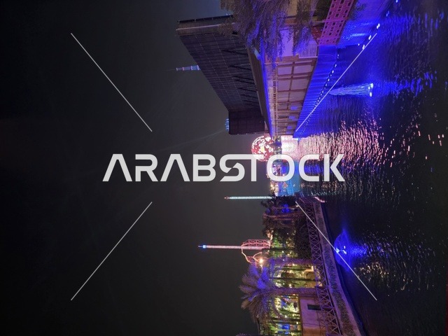 البحيرة المائية في البوليفارد ورلد في مدينة الرياض، الفن الهندسي المعماري على الطراز الحديث، الاستمتاع بالتجارب الممتعة في أبرز المناطق الترفيهية بالمملكة العربية السعودية، معالم جذب واستقطاب السائحين من أنحاء العالم